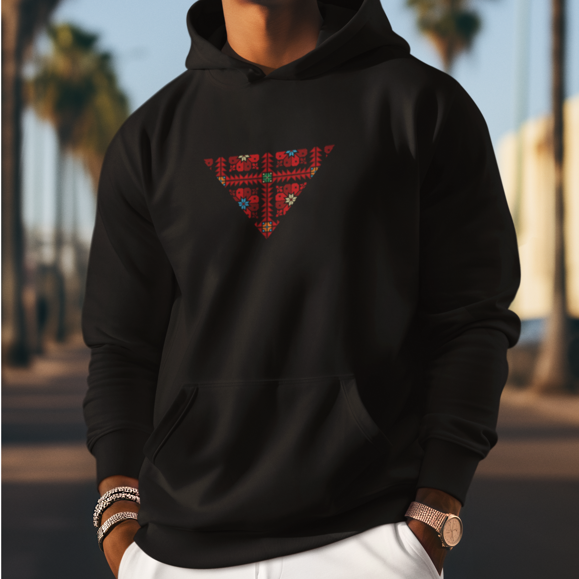 Pali Tatreez Triangle Hoodie Unisex